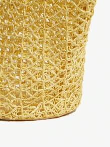 SHEIN BAE Bohemian Fishnet Beach Tote Bag, Vacation Style - Apricot - View 7