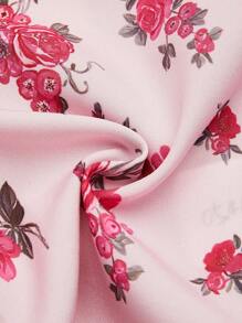 Flirla Cute Ditsy Floral Lace Trim Strappy Slim Fit Camisole, Fashion Summer - Pink - View 6
