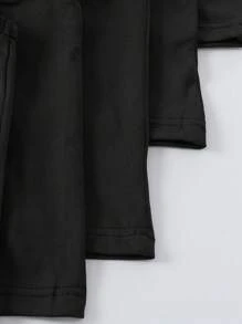 SHEIN Genkimix Kids 6 件/包年轻男孩黑色圆领无袖背心，柔软针织面料，适合休闲、运动、度假，可搭配短裤，非常适合日常、学校、度假穿着 - 黑色 - 查看 7