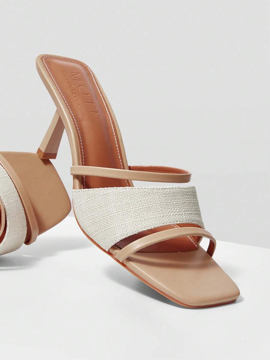 MOTF PREMIUM 方头高跟拼色女式凉鞋、毕业高跟鞋、舞会高跟鞋，适合夏季、圣诞节、秋季、新年假期和情人节