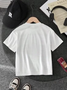 Camiseta de manga corta con gráfico vintage desgastado para niños pequeños, diseño informal de verano, conjunto a juego con papá (2 piezas se venden por separado)