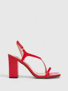 CUCCOO SZL Women's Fashion Sexy High Heel Sandals, Minimalist Style Suitable For Summer - Red - View 3