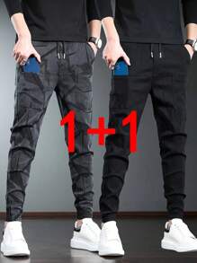 Gym Rark Pantalones deportivos con cintura con cordón, bolsillos y pliegues para hombre - Multicolor - Ver 1