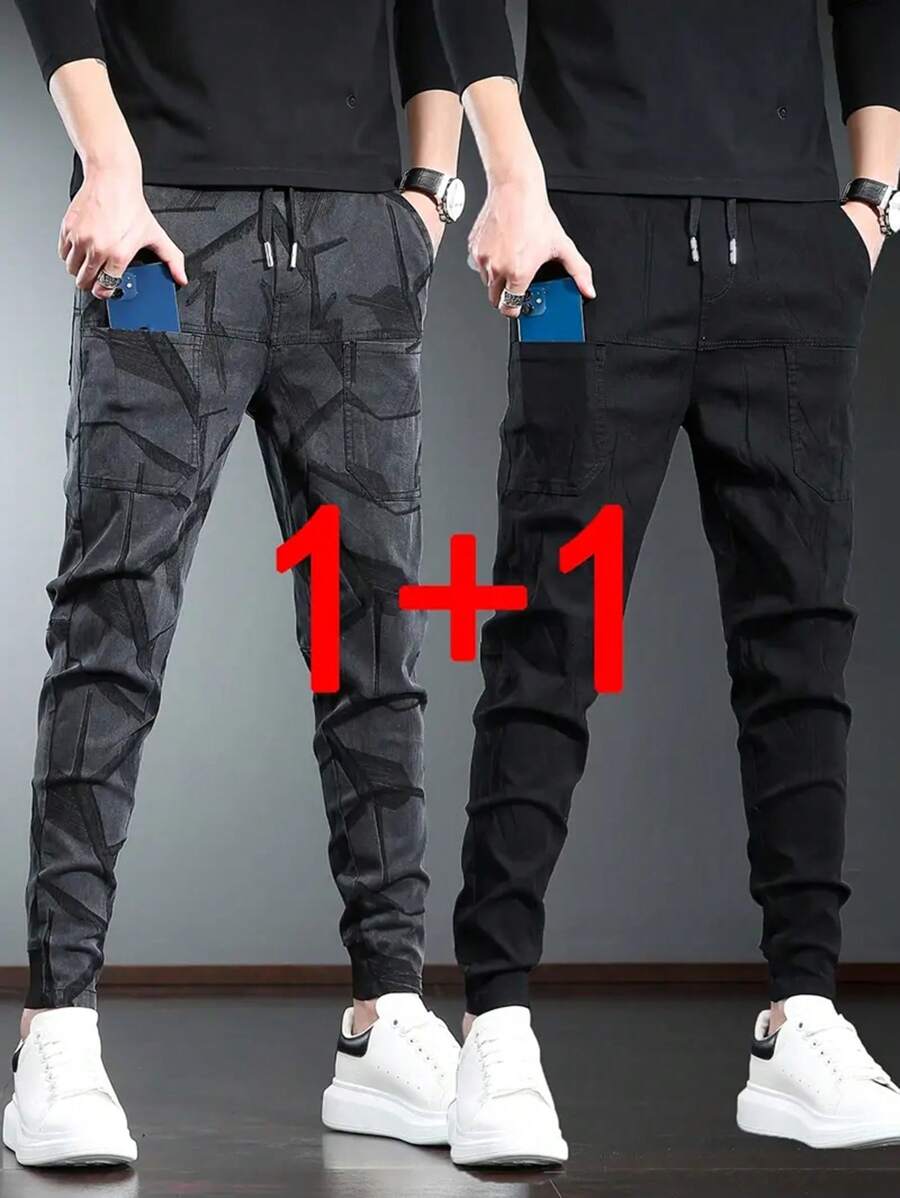 Gym Rark Pantalones deportivos con cintura con cordón, bolsillos y pliegues para hombre - Multicolor - Ver 1