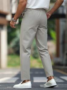 Manfinity Bizformal Pantalon droit décontracté de couleur unie avec poches