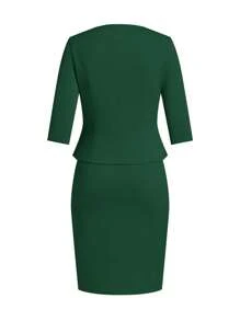 Ellevyn 2 Stücke/Set Damen Glitzer Party Kleid mit anliegender Kurzjacke