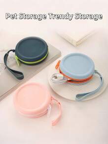 1pc Round Silicone Dog Training Treat Pouch, Pet Snack Bag - Multicolor - View 6