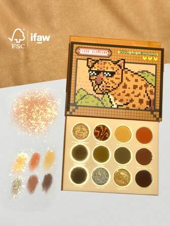 Palette De Fards à PaupièRes Mats PailletéS Viva La Leopard Palette De 12 Couleurs Audacieuses Rose Bleu Orange Longue Tenue Sans Bavures Fard à PaupièRes Doux Et Hautement Pigmenté Maquillage Des Yeux CosméTiques NoëL Hiver Fard à PaupièRes Marron Paillettes Marque Beauté Visage Maquillage CosméTique Pour Femmes Filles Parfait Pour Hiver IdéAl Pour Y2K ÉLéGant Mode Adapté Pour Anniversaire Xmas Cadeau FêTe PrêT Meilleure Couleur