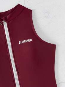 Swim SPRTY Ladies One-Piece, Summer - Burgundy - View 4