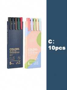 5/10pcs/Set Muted Color Ballpoint Pens Stationery Supplies For Journaling Back To School - Multicolor - View 5