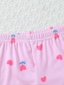 4 Pcs/Set Girls Heart, Star, Floral Print Fashionable Thermal Leggings Underwear - Multicolor - View 4