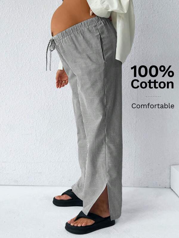 SHEIN Maternity Striped Pants, Fashion Suitable For Summer