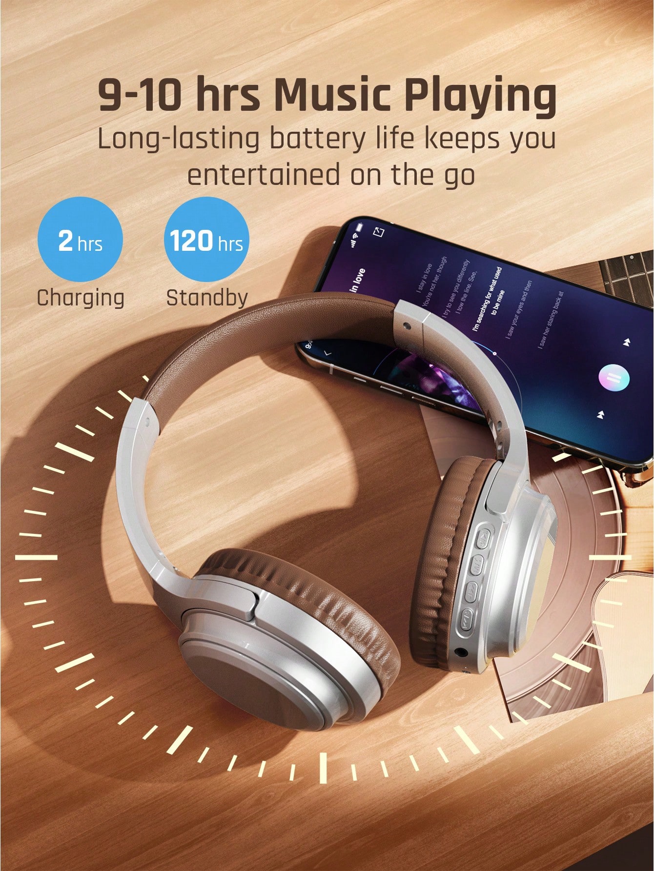 Teckwe سماعات رأس محمولة على الأذن، مناسبة للاستخد...