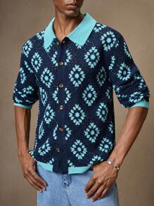 AKNOTIC Business Casual Men's Fitted Shoulder Knit Pullover, Suitable For Spring & Autumn