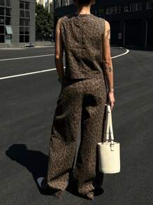 DAZY Women Denim Two Pieces Outfits - Brown - View 4