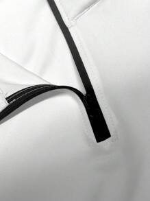 Manfinity Homme 男士休闲夏季字母印花立领短袖T恤 - 白色 - 查看 6