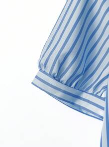 SHEIN LUNE Conjunto de dos piezas para mujer para uso diario - Azul y blanco - Ver 5