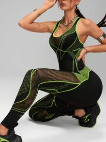 Innovista Mono de entrenamiento sin costuras Moldeado y ajuste de alta elasticidad para gimnasio, mono deportivo sin mangas, mono de Body entero, ropa deportiva integral, negro, verde, de secado rápido y a prueba de sentadillas para cardio a pesas, con soporte y transpiración, control del abdomen, tela transpirable, levantamiento de glúteos, compresión y cómoda, con abertura de malla, cruzada, línea 3D, levantamiento de pesas, fuerza física, mancuerna, al aire libre, ciclismo, correr, ejercicios aeróbicos y cardio, yoga y pilates, boxeo, senderismo y trekking, tenis y golf, equipo de entrenamiento de máquinas y equipos, atuendos de entrenamiento y chándal, ropa deportiva urbana, ícono de moda, victoria y elegante, resplandor y sensación para festivales de música y fiestas, ajuste sexy, ropa esencial para el día a día, ropa deportiva , motivación de verano'