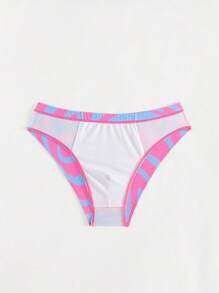 Manfinity Swimmode Men's Striped Elastic Waist Swim Trunks - Pink - View 4