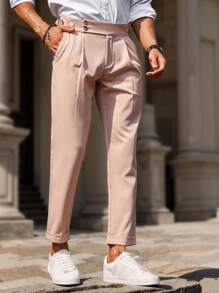 Manfinity Bizformal Pantalones de traje de unicolor para hombre, de moda para el verano - Rosa - Ver 4