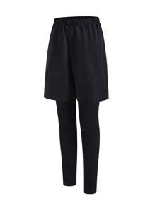 SHEIN 2 件装青少年男童休闲运动学院风连裤袜和短裤，经济实惠的多件装套装，适合儿童服装，幼儿男孩服装，返校男孩套装，适合日常使用，适合上学，适合旅行，适合运动，适合春夏季节