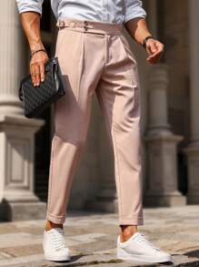 Manfinity Bizformal Pantalones de traje de unicolor para hombre, de moda para el verano - Rosa - Ver 6