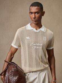 AKNOTIC Party Men's Loose Knit Dropped Shoulder Casual Sweater, Suitable For Daily Wear (Men's Knitted Top), School - Apricot - View 3