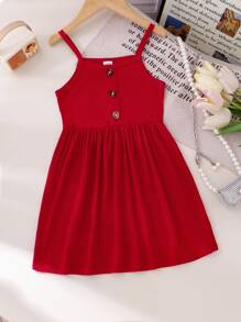 SHEIN 3 pezzi Vestito a coste multicolore senza maniche aderente e a ruota per ragazze, casual, da vacanza, carino e vivace