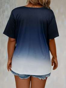 EMERY ROSE 加扎染蕾丝前开T恤图案T恤女式上衣