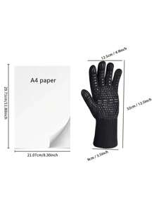 SHEIN 1pc Oven Gloves 932 °F Heat Resistant Gloves, Cut Resistant Oven Gloves, Non-Slip Silicone BBQ Gloves, Kitchen Safe Cooking Gloves, Oven Gloves, BBQ, Grill, Oven Gloves, Outdoor Camping Picnic, Cookware Barbecue Tool Accessories