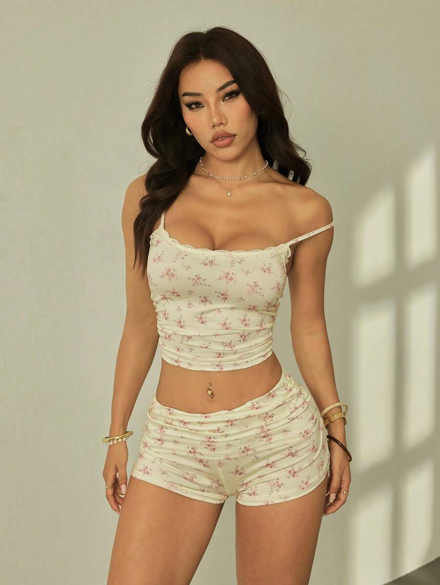 SHEIN PETITE 女士日常两件套服装 - 黃色 - 查看 1