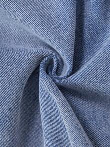 SHEIN Baby Girl Loose Ripped Blue Denim Jeans - Light Wash - View 6