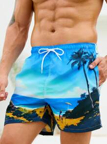 Surfspeed Men's Summer Vacation Beach Printed Drawstring Waist Beach Pants - Multicolor - View 7