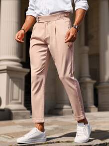 Manfinity Bizformal Pantalones de traje de unicolor para hombre, de moda para el verano - Rosa - Ver 5