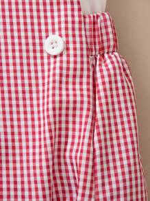 SHEIN Body casual vintage à carreaux avec col claudine pour bébé garçon, manches courtes polyvalentes - Multicolore - Voir 7