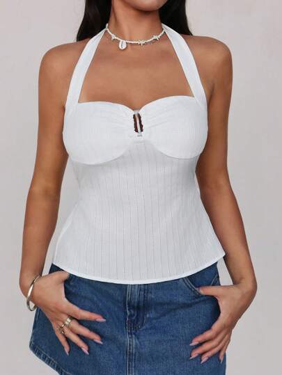 Roylia 系带吊带背心/J 形钩/舒适海湾海滩度假/浪漫约会