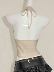 SHEIN ICON 2 pièces Hauts de réservoir et camisoles sans dos, paillettes, pour femmes, adaptés pour la sortie d'été, la plage, Hawaï, les fêtes, les concerts, les clubs