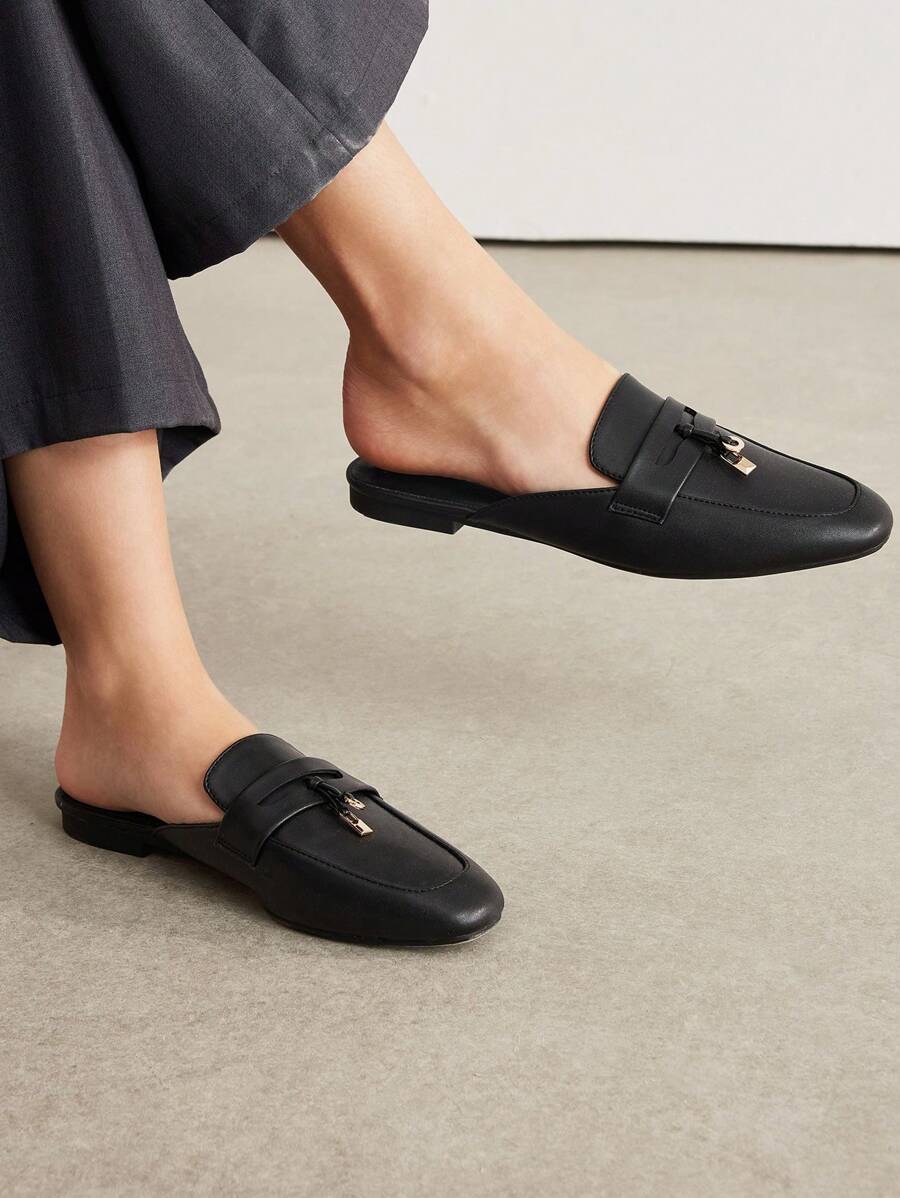 MOTF PREMIUM WOMEN'S COMFORTABLE MINIMALIST ROUND TOE FLAT SHOES, FOR NEW YEAR HOLIDAY, SPRING SHOES SPRING BREAK EASTER FOR CHRISTMAS - Black - View 2