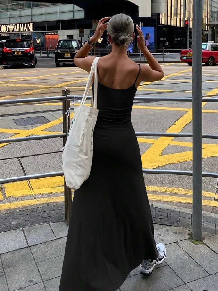 New Summer Women Solid Color Long Casual Beach Resort Dress Maxi Dress