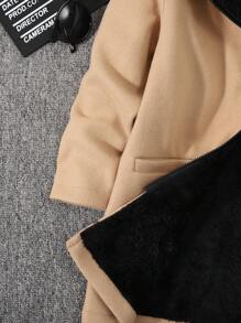 SHEIN 男童连帽蓬松衬里撞色舒适大衣 - 彩色 - 查看 3