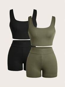 SHEIN SXY Women Two Pieces Outfits For Daily Wear - Army Green - View 1