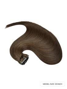 Seamless Clip Ins 7PCS 18-22Inch Straight PU Clip In Hair Extensions #4 Color Remy Human Hair Extensiosn Hair Extensions - S4 - View 3