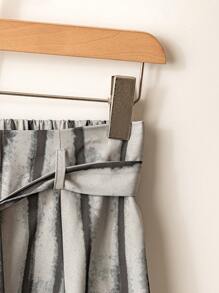 SHEIN LUNE Women's Casual Daily Striped Loose Straight Leg Pants - Black and White - View 4