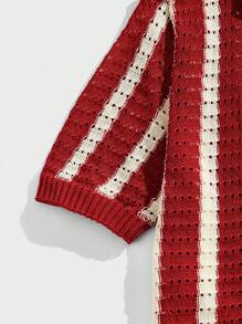 Chillumni Men's Striped Knit Sweater, Fashion For Summer