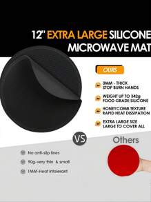 硅胶蜂窝隔热垫和锅垫套装、防滑开罐器、微波炉垫 - 实用的圣诞礼物，居家厨房必备品，烹饪用具 - 黑色 - 查看 2