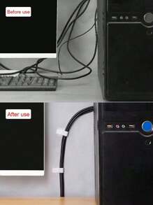 10/20/50 Peças Organizador de Cabos com Fita Aderente, Gerenciamento de Fios Sob a Mesa, Suporte de Fio Multiuso para Gerenciamento de Cabos de Computador, Suporte de Fio da Mesa, Organizador de Cabos, Fitas Aderentes para Cabos