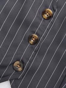 SHEIN Casuvi Kids Teen Girls Preppy Style Casual Elegant Y2K Vest, Blouse, And Pants Set, Fashionable And Versatile, Perfect For Fall And Spring And Winter