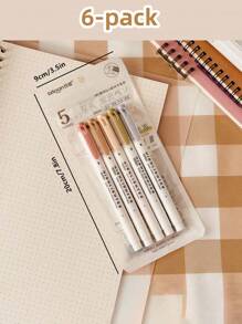 5 sztuk Zestaw dwustronnych fluorescencyjnych markerów do zakreślania, podkreślania, szkicowania, rysowania, wielokolorowe, artykuły piśmiennicze dla uczniów, powrót do szkoły