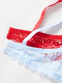 2pcs Set Lace Bra & Wire-Free Bra - Multicolor - View 3