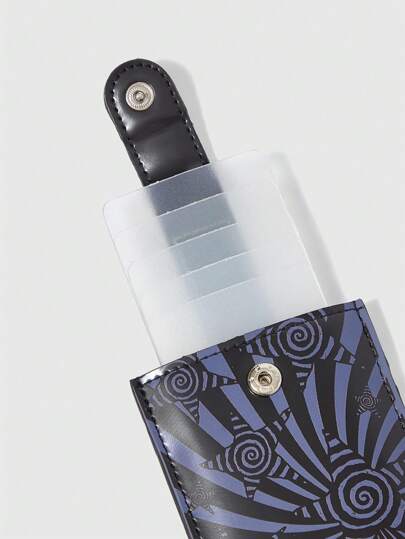 Grunge Punk حامل بطاقات الهوية متعدد الفتحات بطراز القابل للسحب، سعة كبيرة لحفظ بطاقة الهوية وبطاقات البنك، غير مغناطيسي، مدمج وبطاقة فائقة الرقة